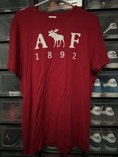 Mens Vintage 🫎Abercrombie & Fitch🫎 Embroidered muscle T-shirt RED “preowned”