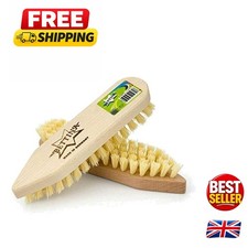 Comfortable 8-Inch Wooden Scrub Brush with Rigid Bristles for Tough Stains