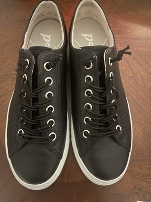 Paul Green Hadley Leather Sneakers Black Womens 6