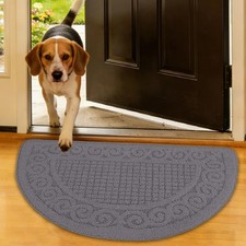 Half Round Indoor Door Mat 18"X30",Non Slip Machine Washable Entryway Rug for...