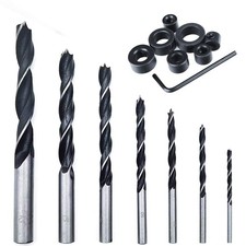 16Pcs Brad Point Wood Drill Bit 3/4/5/6/8/10/12mm Wood Working Drill with 3-1...