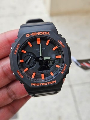 G-SHOCK GA-2100 オレンジ/ブラック Custom G-Shock GA-2100-4ADR – Hand Painted Dial & Bezel – Black