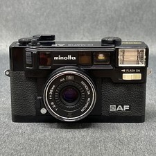 Vintage Minolta Hi-Matic AF 35mm Film Camera Rokkor 38mm f/2.8 Lens Japan READ