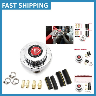 #ad Adjustable Fuel Pressure Regulator Kit for Carburetor Engines Gunmetal Finish $44.99