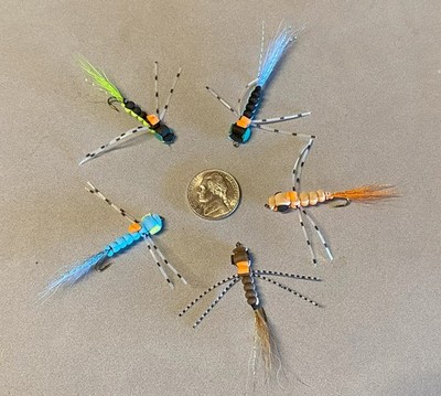 FOAM DRAGON FLIES SIZE 10 HOOKS 5 COLORS BLUEGILL TROUT 2 FLIES PER AUCTION