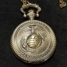 U.S Marine Corps Pocket Watch United States America Veteran USMC Gift Birthday