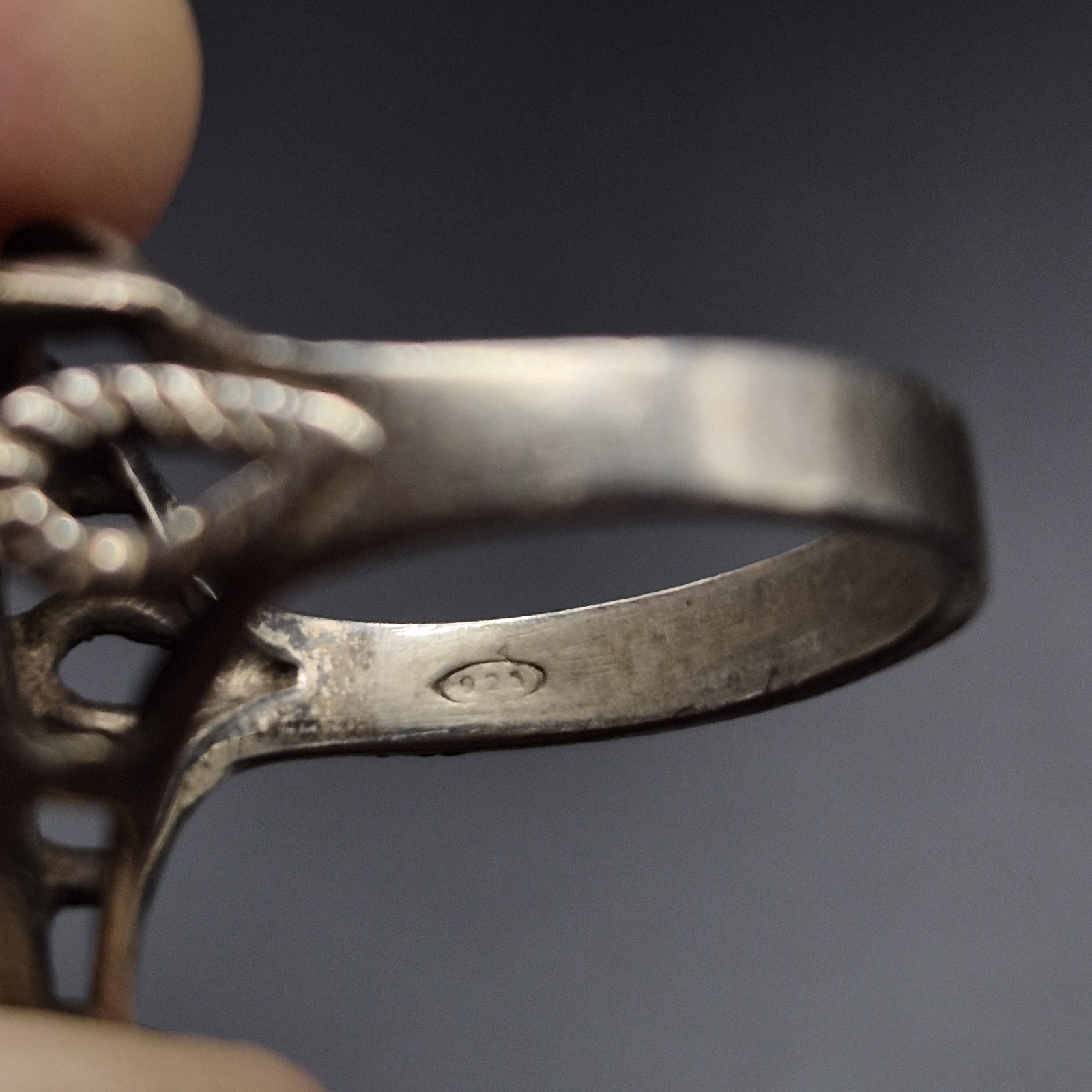 Sterling Silver Monogram Initial Script R Etched … - image 5