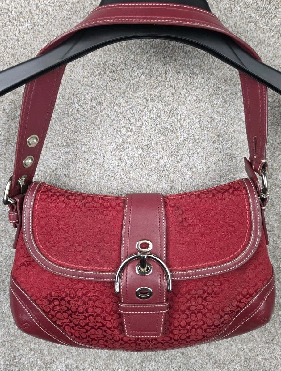 Coach F10926 Vintage Cherry Red Soho Y2K Signature C Canvas