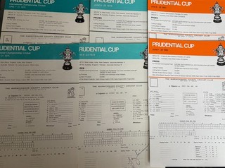 Cricket World Cup at Edgbaston 1975 1983 six scorecards