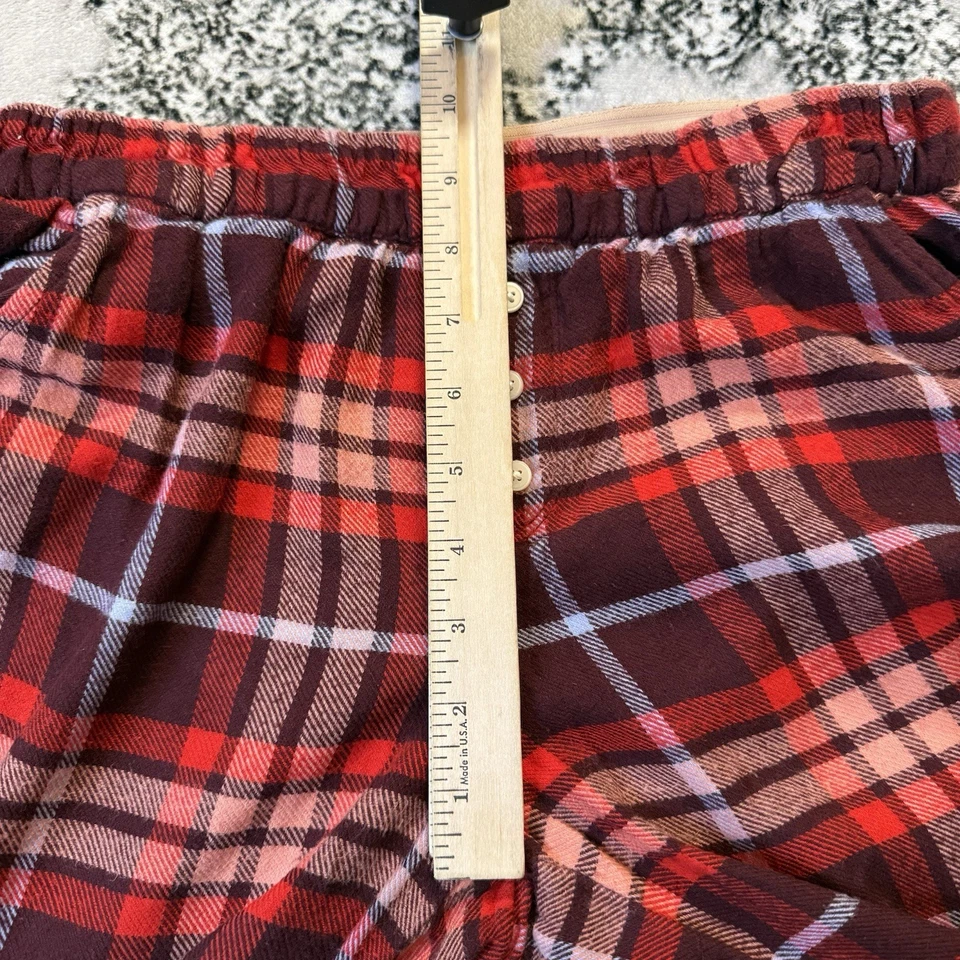 Pantalones de pijama Aerie para mujer talla XS rojos bolsillos a cuadros franela Foto 4 de 4