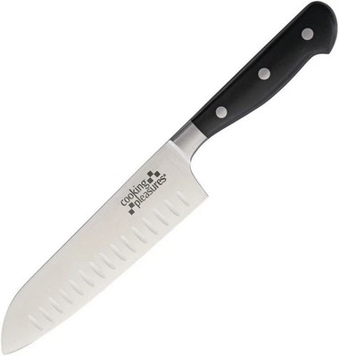 Cooking pleasure Santoku Kitchen Knife Satin Finish Stainless Blade Black C1602A
