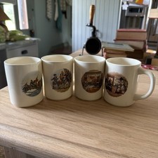 Vintage John Ward Dunsmore Patriotic Mug Set Of Four Made In The USA