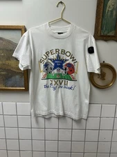 Vintage Single Stitched Super Bowl graphic T shirt Size L Screen Stars Best