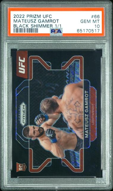 2022 PANINI PRIZM UFC #66 MATEUSZ GAMROT FOTL Exclusive ROOKIE BLACK SHIMMER 1/1