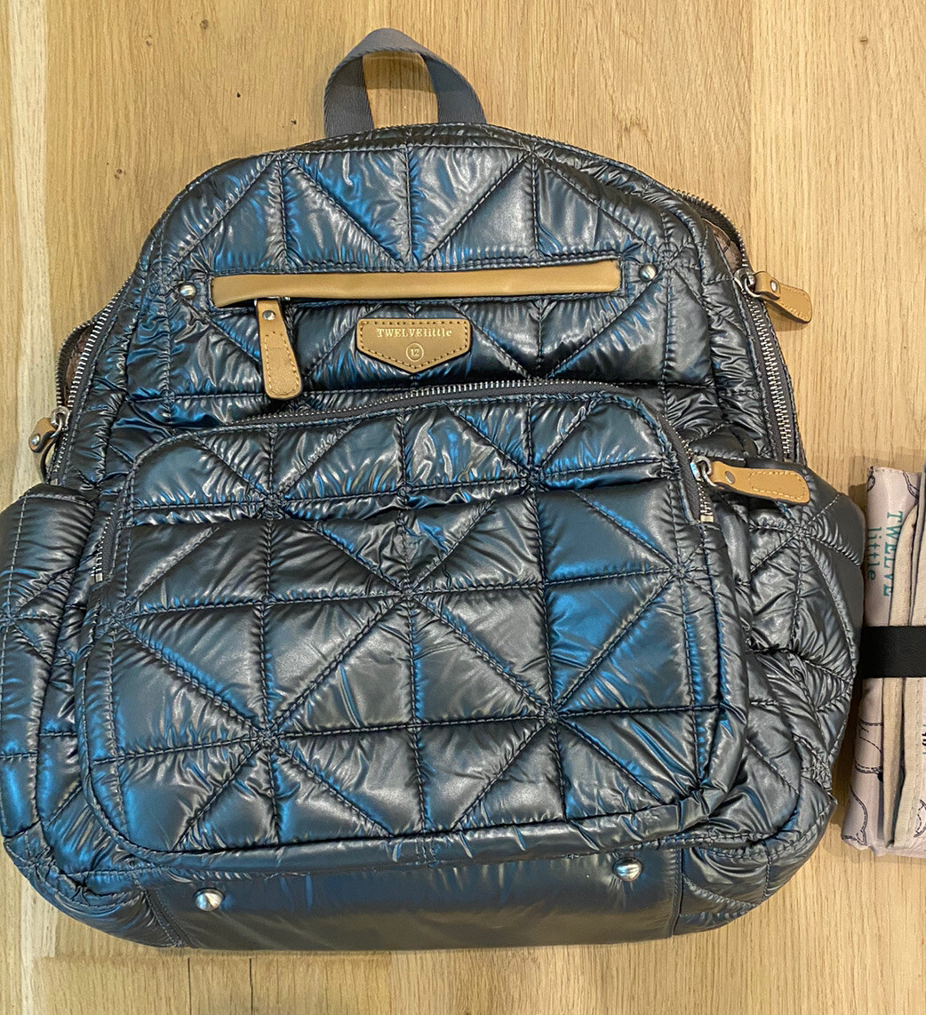 Twelvelittle Companion Diaper Bag Backpack Insulated Pewter Gunmetal  Metallic