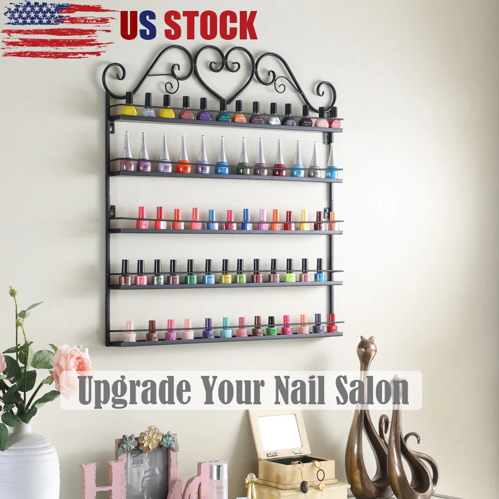 5 Tier Shelf Wall Rack Nail Polish Organizer Holds 100 Bottles Essential Oils US