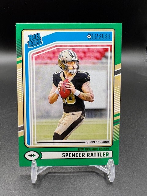 2024 Panini Donruss - Rated Rookie Spencer Rattler #359 Green Press Proof (RC)
