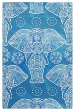 Lovely Kids Kinderteppich Elefant in blau 110x170 cm