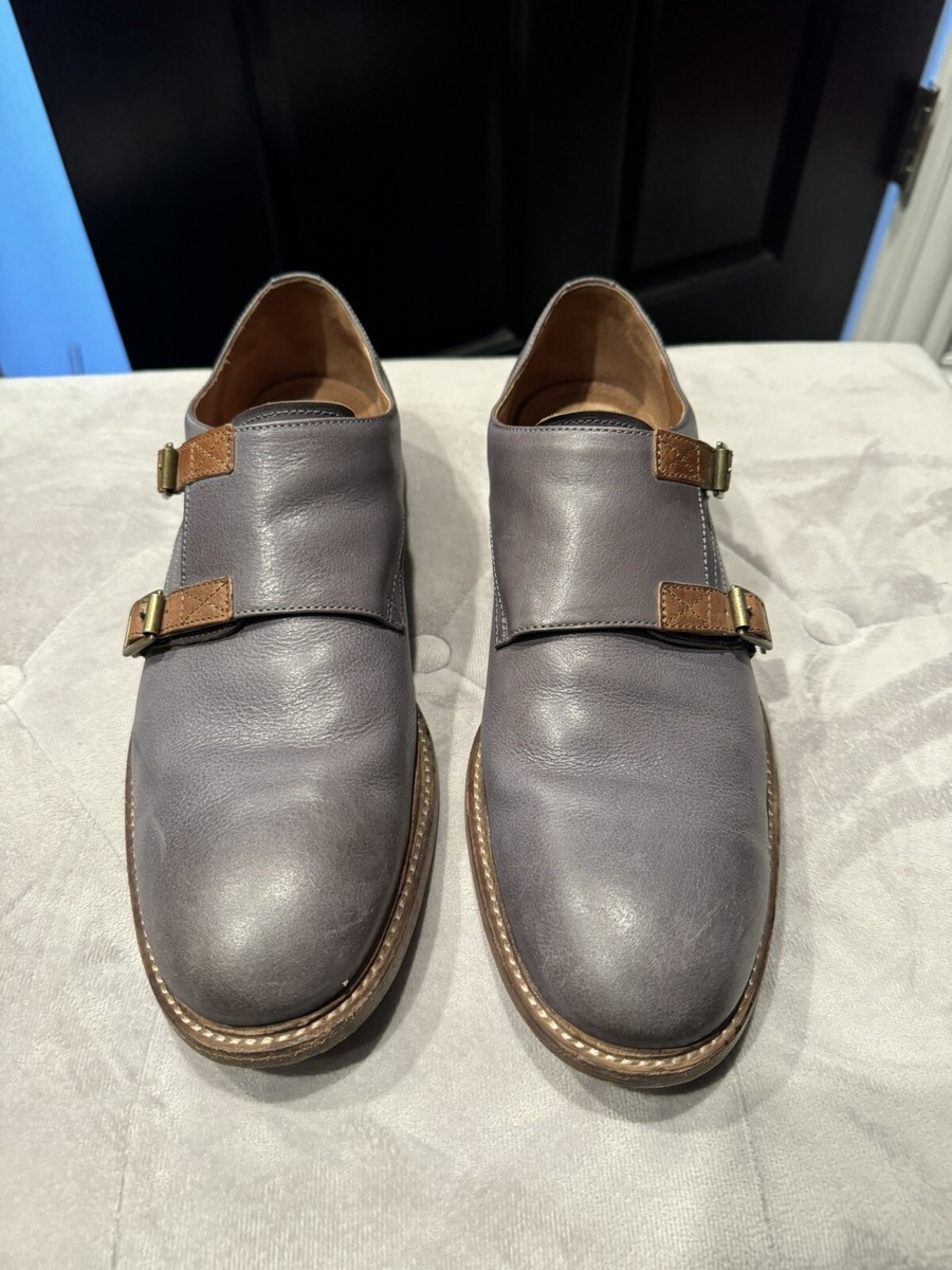 DONALD J PLINER ZANDE Shoes With Double Monk Leather StrapsGray Denim. Sz 11.5 DONALD J PLINER ZANDE Mens Shoes With STRAPS & LEATHER  main image 3