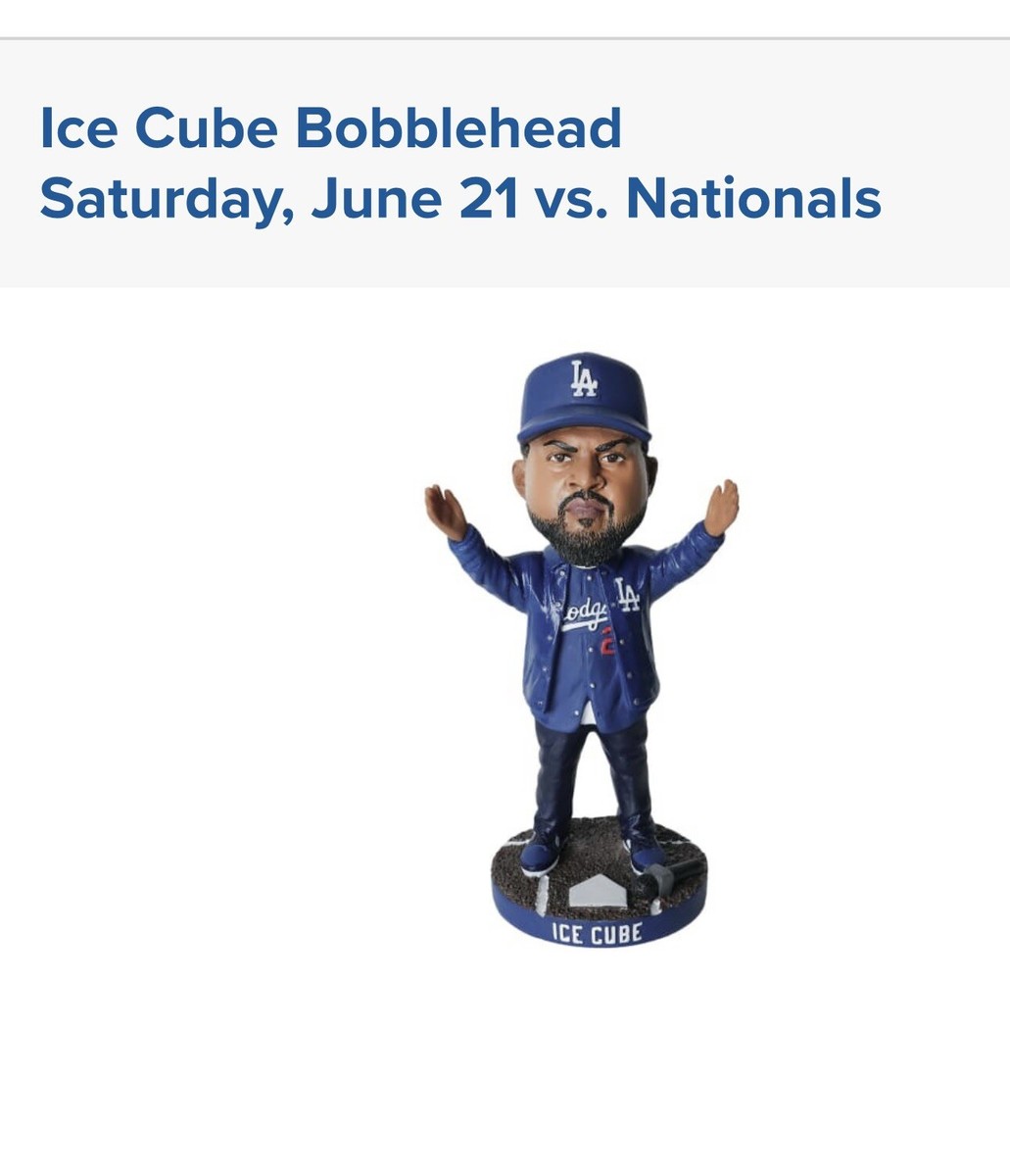 Los Angeles Dodgers SGA Ice Cube Bobblehead 6/21/25 PRE-SALE