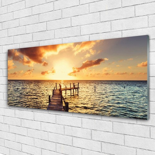 Tableau Moderne Sur Verre Acrylique - Image Architecture Maison, 125x50 Cm, Marron, Neuf, Marque Tulup