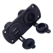 12V Dual USB Car Lighter Outlet Socket Charger With Fuse Panel Universal New