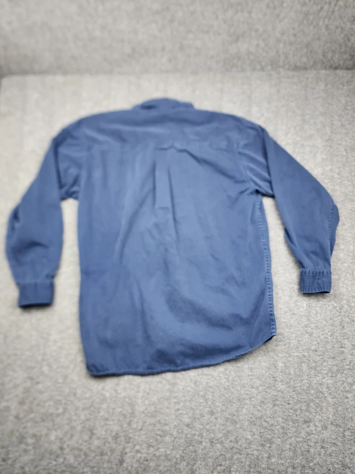 Camisa Faded Glory Para Hombre LT Azul Manga Larga Bolsillo Abotonada Cuello Abotonado Foto 2 de 4