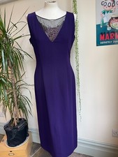 Purple beaded goth witchy evening dress - Jacques Vert - UK 12