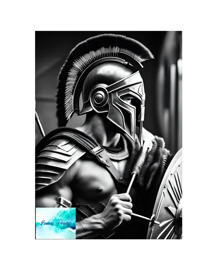 3 spartan warrior wall art A4 prints home decor art print gift for him bedroom - Image 3 of 4
