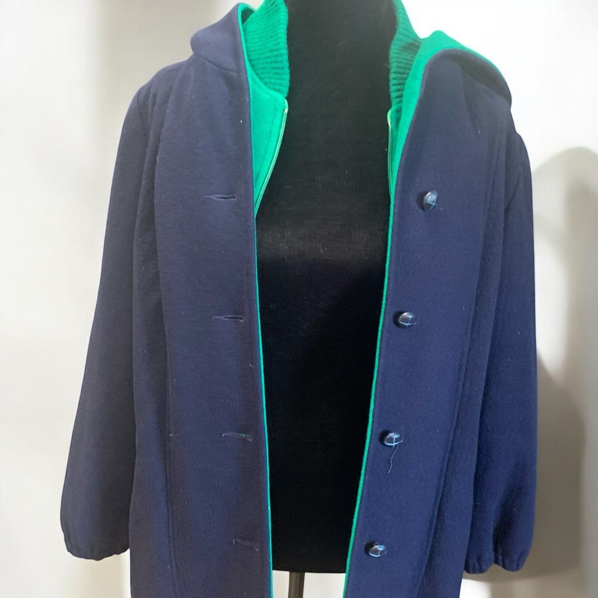 Authentic Mackintosh Vest coat Navy Blue Green Size Women's