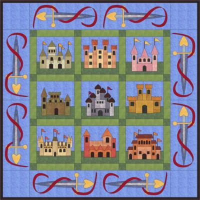 New Applique Quilt Pattern Castles Advance Beginner 74 X 74 Ebay