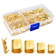 U Shape Copper Ring Terminals Crimp Kit Non-Insulated 500 Pcs Assorted Sizes