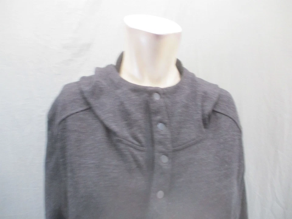 Sudadera con Capucha Atlética Cálida Forrada de Vellón 1/2 Botón Mezcla Lana Negra Para Hombres NAU Talla L 909 Foto 2 de 4