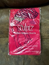 New Pair Sculptz Multi-Shaper Nylon Shortz Shorts Large Cocoa 730311 Flat Lift