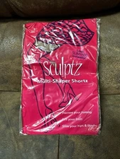 New Pair Sculptz Multi-Shaper Nylon Shortz Shorts Medium Nude 730201 Flat Lift