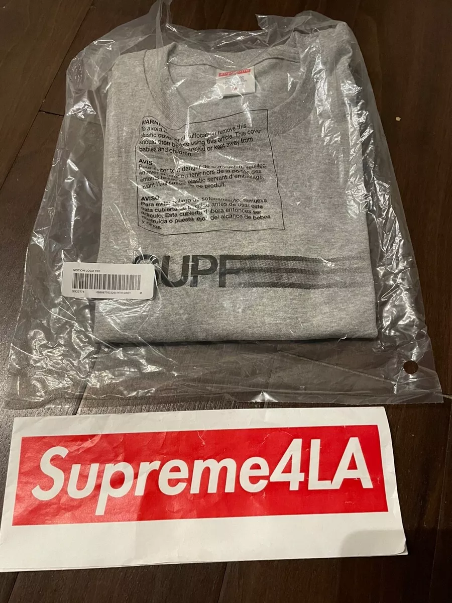 Supreme Motion Logo Tee Heather Grey M, L in Hand | eBay