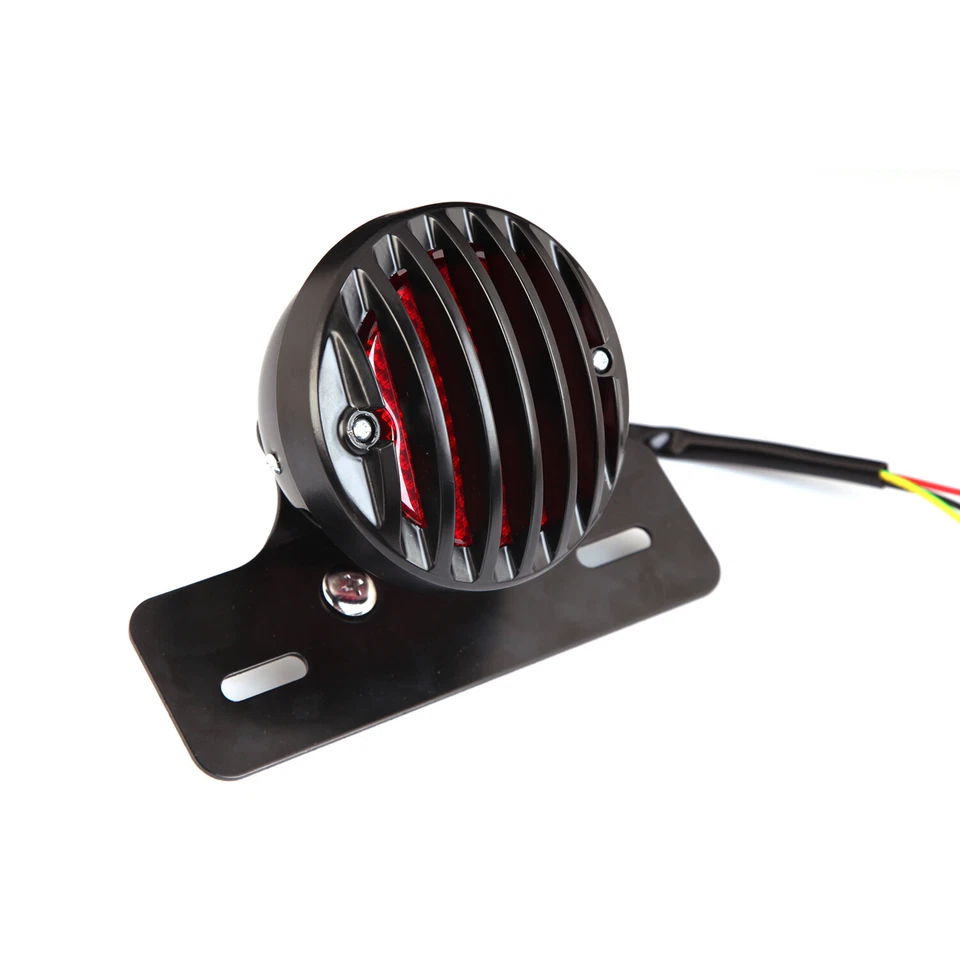 Luz trasera de freno + matrícula metálica roja y ámbar para Honda CX GL CB CM 500 Foto 3 de 4