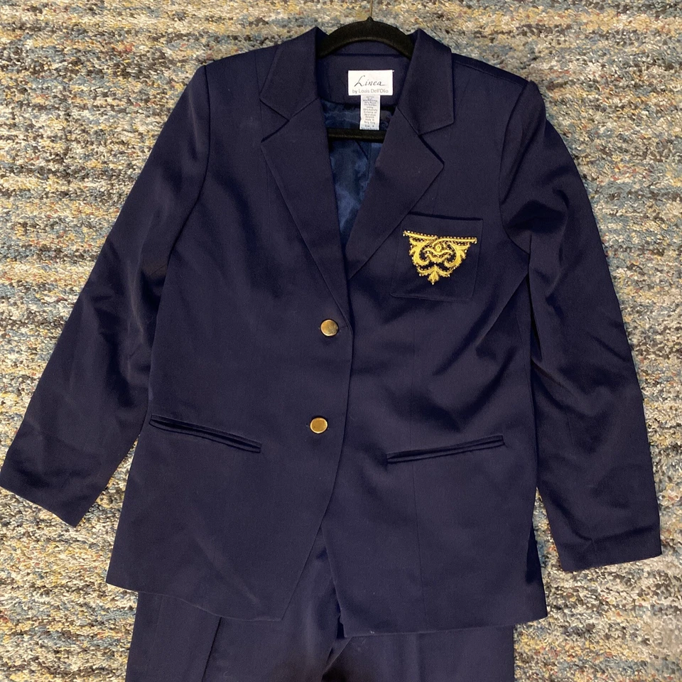 Traje Blazer Linea By Louis Dell Olio Mujer Azul Manga Larga Talla M (S5) Foto 2 de 4