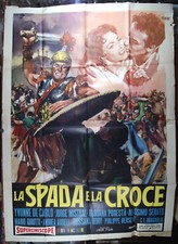 manifesto 4F film LA SPADA E LA CROCE Yvonne De Carlo Jorge Mistral 1958