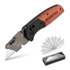WORKPRO Folding Utility Knife 10 SK5 Blades Razor Blade Knife Quick Change Blade