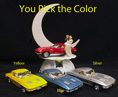 Corvette Chevy Sting Ray Vet AUTO WEDDING Topper groom top CAKE Mussel Car Sport
