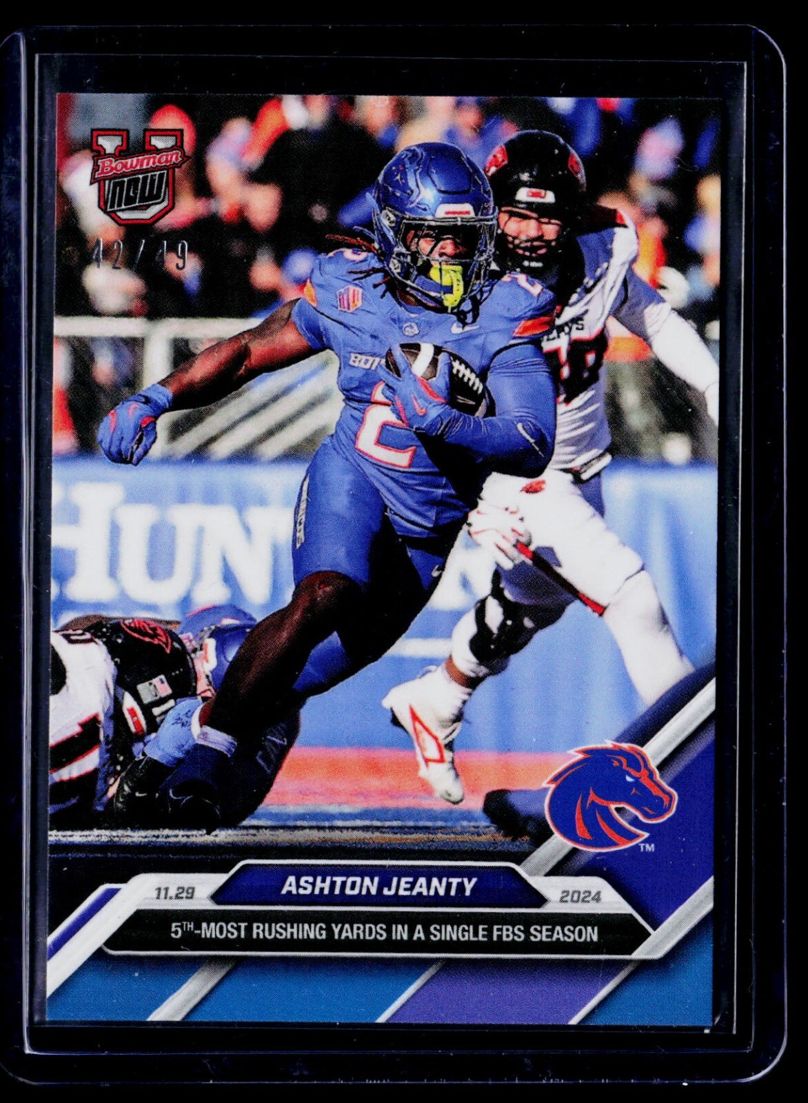 2024 Bowman U Now #50 Boise State Record ~ ROOKIE BLUE 42/49 ~ Ashton Jeanty