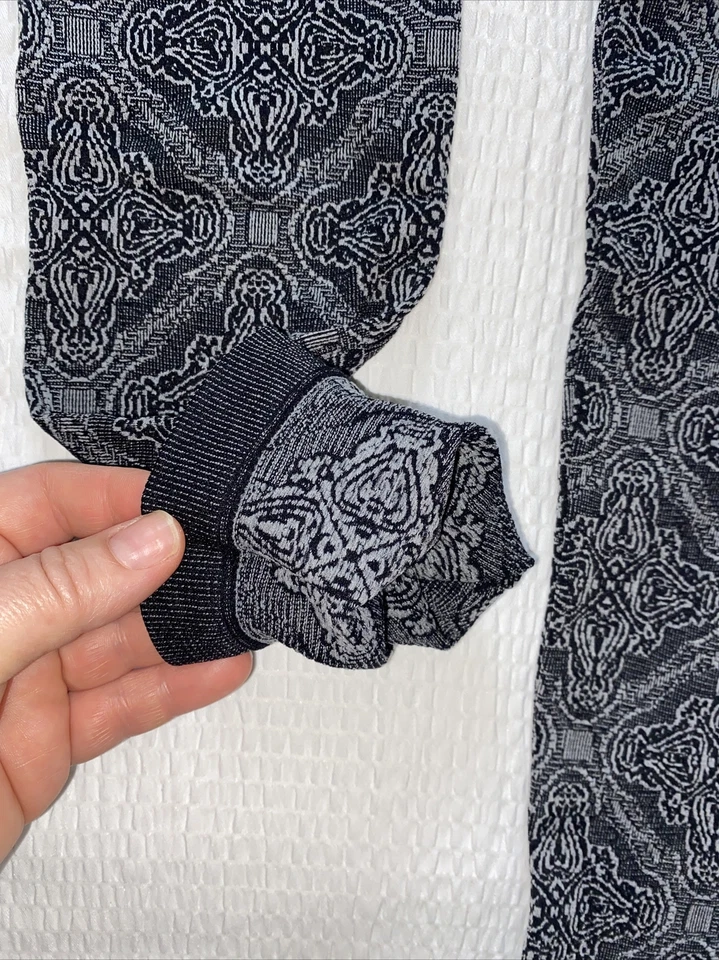 Leggings sin pies Arden B M/L Jacquard negros A D gris nailon spandex esculpir Foto 4 de 4