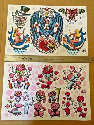 SIGNED TATTOO FLASH Mitch O'Connell 13 SIGNED prints plus promo