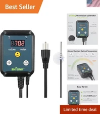 Effortless 3-Button Digital Thermostat for Cooling Appliances - 1000W Max Load