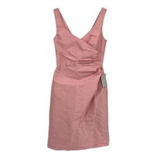 Alfred Sung Pink Ruched Sleeveless Pencil Dress | Size 2