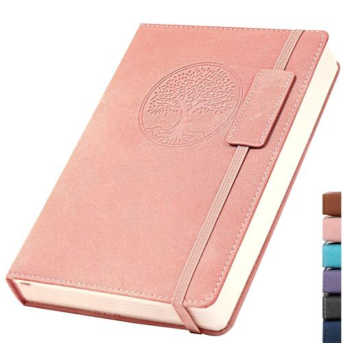 Lined Journal Notebook for Women Hardcover Leather Journals for Writing, Pink