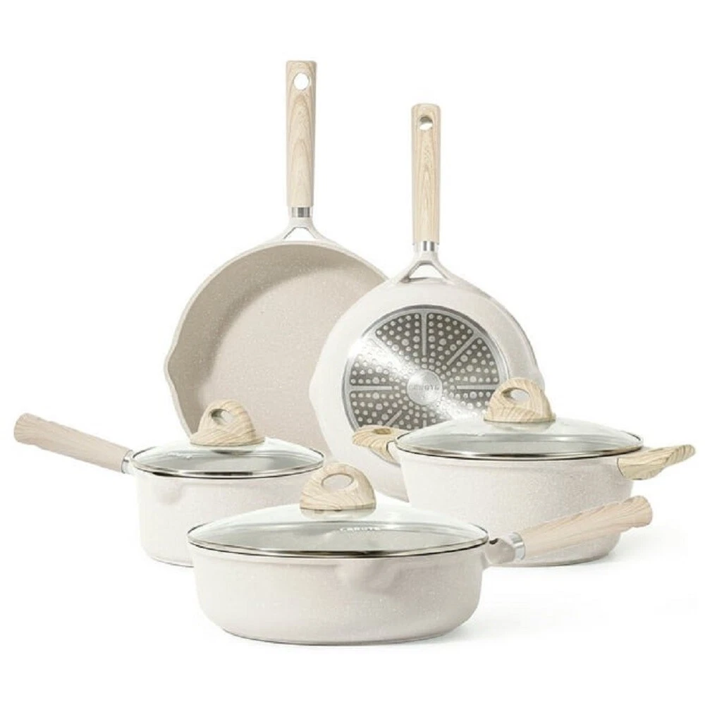 Carote Granite Nonstick Cookware Sets, 10 Piece Pots and Pans Set Nonstick,  Heal