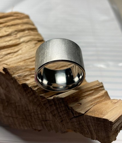 Big Wide 14mm Fashion Ring, Frosted Finish Titanium Band, Jewelry, Ladies, Mens - 第 1/8 張圖片