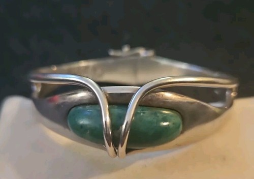 Erika Hult de Corral: #432 Turquoise Sterling Silver Taxco 925 RIC  Bracelet